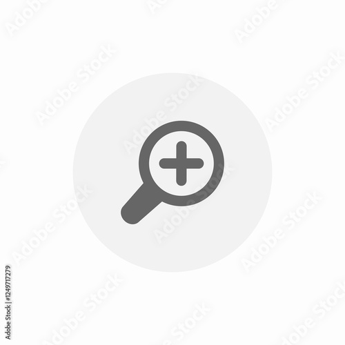 magnify plus icon sign vector