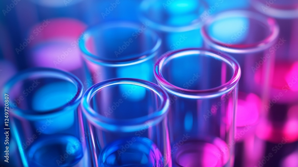 Vibrant Test Tubes in a Glowing Lab Setting Vibrant Test Tubes in a Glowing Lab Setting