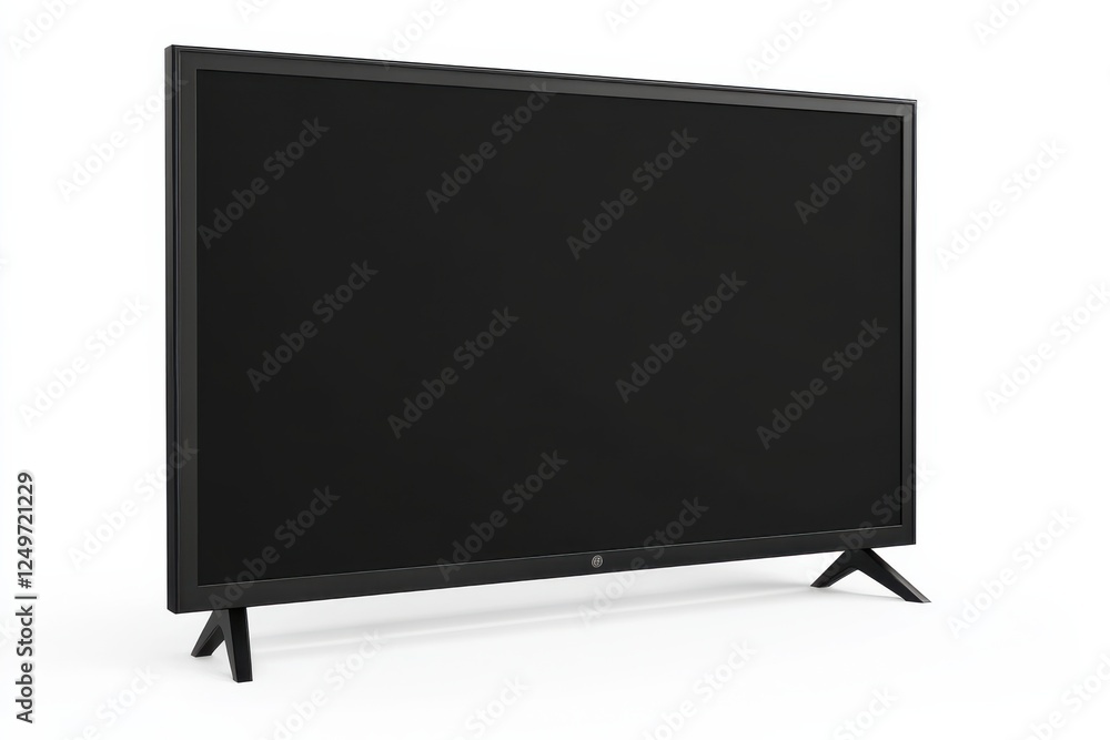 Modern flat-screen television on a plain background showcasing a minimalist design for contemporary living spaces Modern flat-screen television on a plain background showcasing a minimalist design for contemporary living spaces