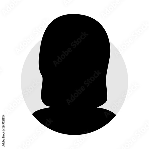 Vector flat illustration in black color. Icons of man and woman. Avatar, user profile, person icon, profile picture. Suitable for social media profiles, icons, screensavers and as a template.