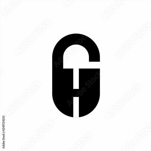 Padlock logo design with the concept of initial letters G H.