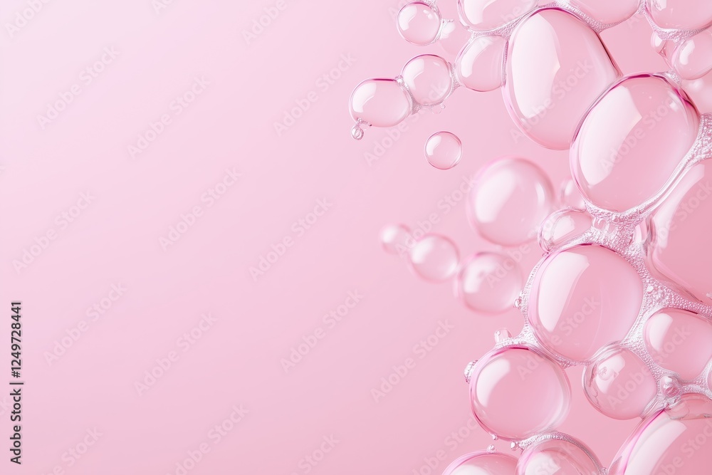 Abstract Bubbles on Pink: A captivating abstract image featuring a cluster of transparent, glistening bubbles floating against a soft pink background. The delicate. Abstract Bubbles on Pink: A captivating abstract image featuring a cluster of transparent, glistening bubbles floating against a soft pink background. The delicate.