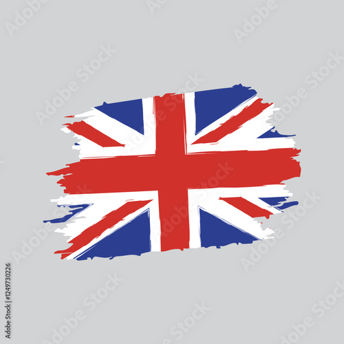 Flag of the United Kingdom in brush shape frame.eps