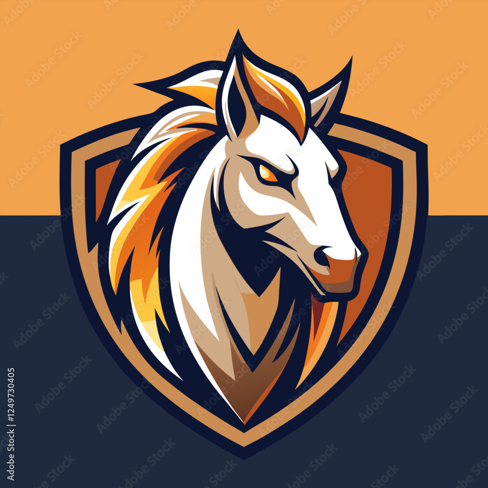 Obraz premium Horse Animal Vector Illustration – Cartoon, Clipart & Line Art Design on White Background, High-quality horse vector illustration, cartoon, clipart & line art design on a white background.