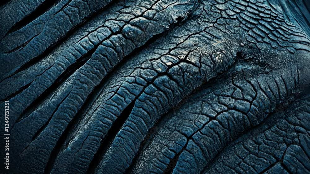 Textured surface showcasing deep cracks and intricate patterns resembling natural formations in a striking dark hue Textured surface showcasing deep cracks and intricate patterns resembling natural formations in a striking dark hue