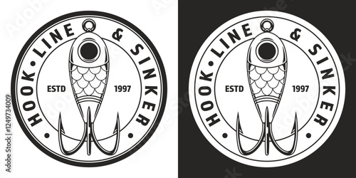 Creative logo design featuring a fish hook