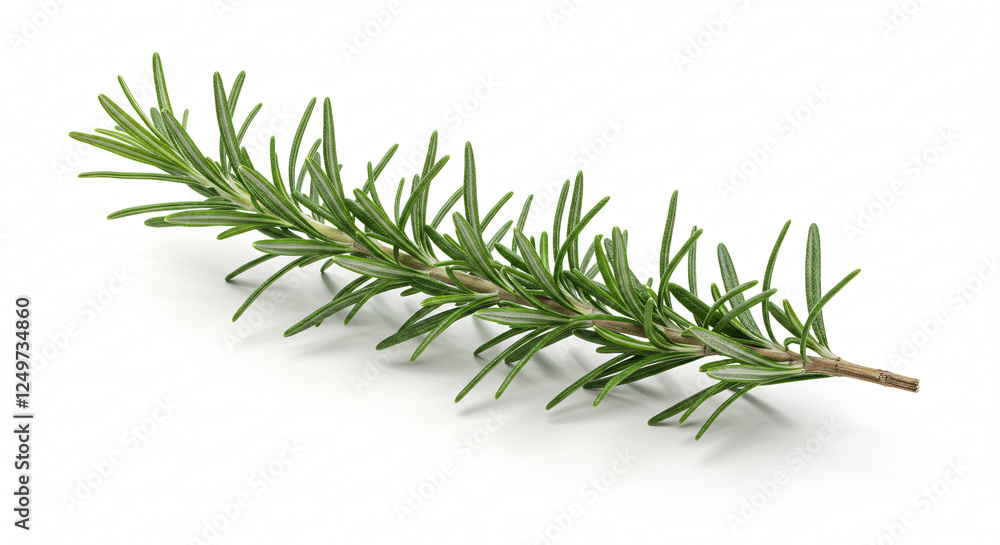 Fototapeta premium Sprig of rosemary, fresh herb, isolated on white background.