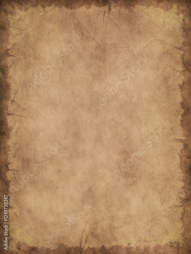 Vintage old paper background featuring high-resolution burnt texture with blank letter template and brown staines ideal for antique designs and classic document decoration
