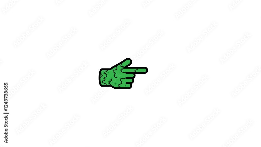 Moving Monster hand cursor pointing right direction on white background Moving Monster hand cursor pointing right direction on white background