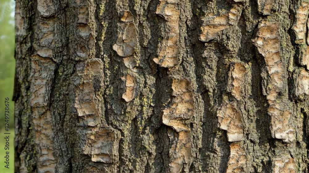 Textured bark revealing nature's details in a lush forest during daylight hours Textured bark revealing nature's details in a lush forest during daylight hours