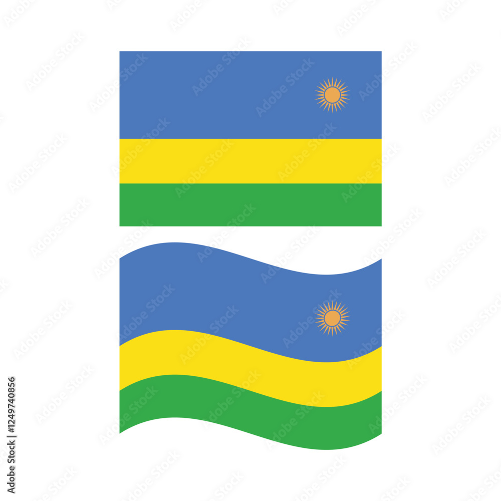 Set Of Flag Of Rwanda Vector Design. Set Of Flag Of Rwanda Vector Design.