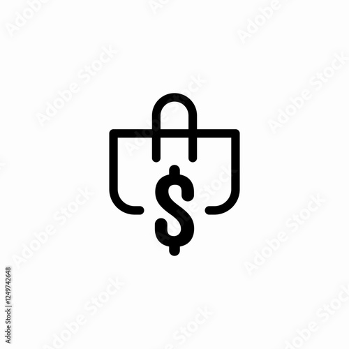 dollar shopping icon sign vector