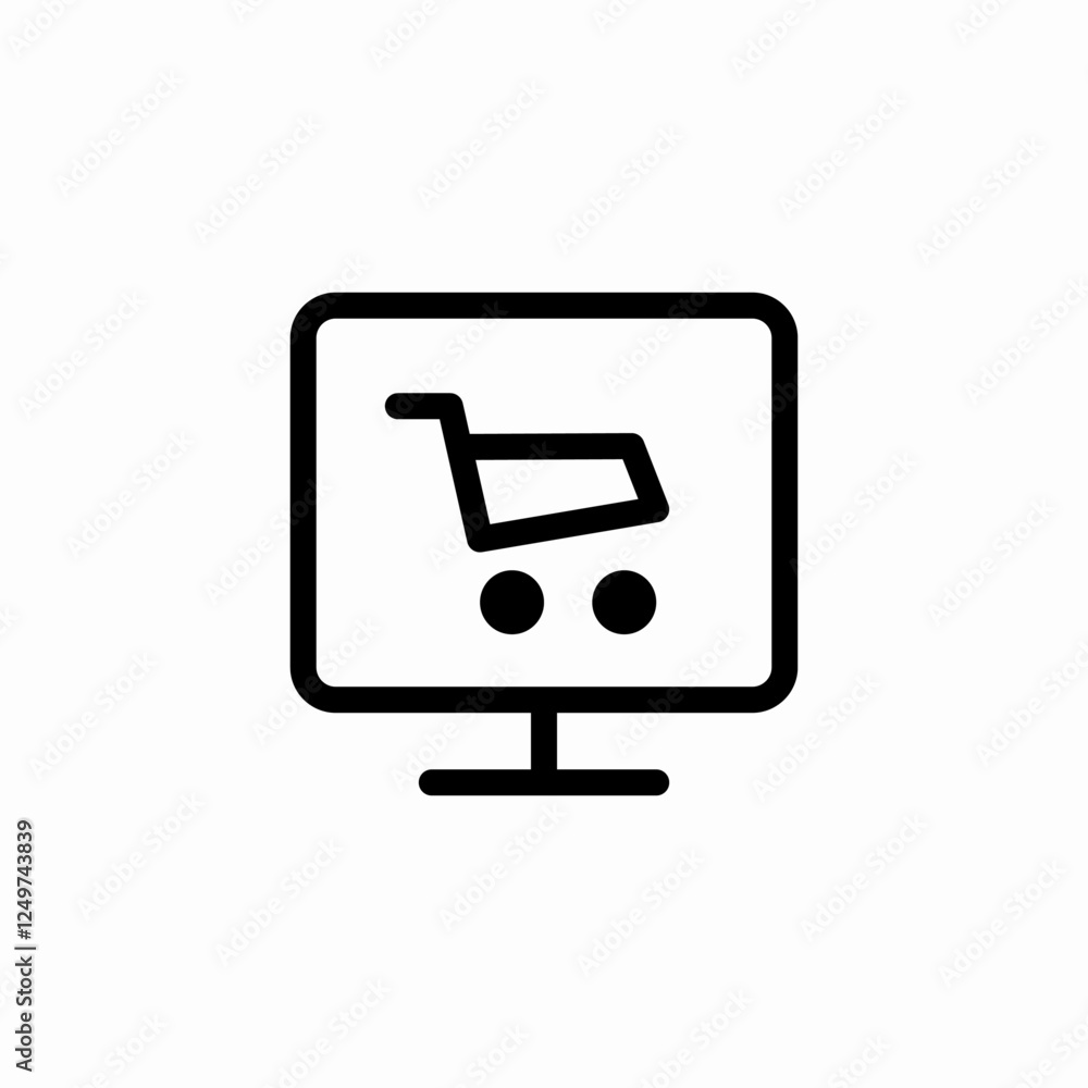 shopping screen icon sign vector shopping screen icon sign vector