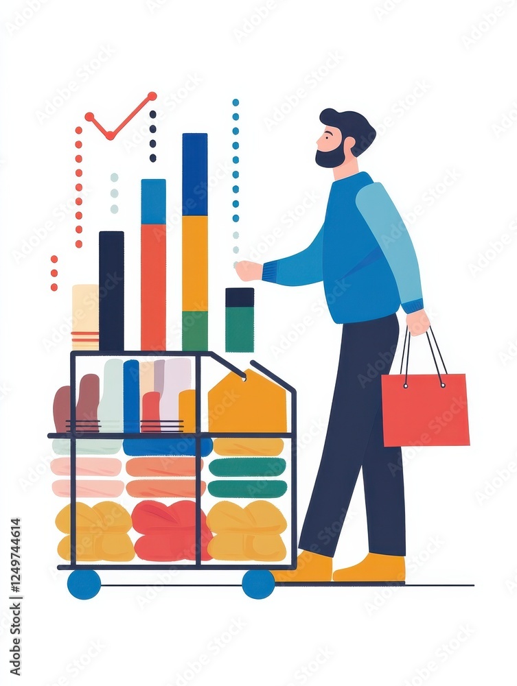 graphical representation of sales trends for store owners, isolated on white background illustration graphical representation of sales trends for store owners, isolated on white background illustration