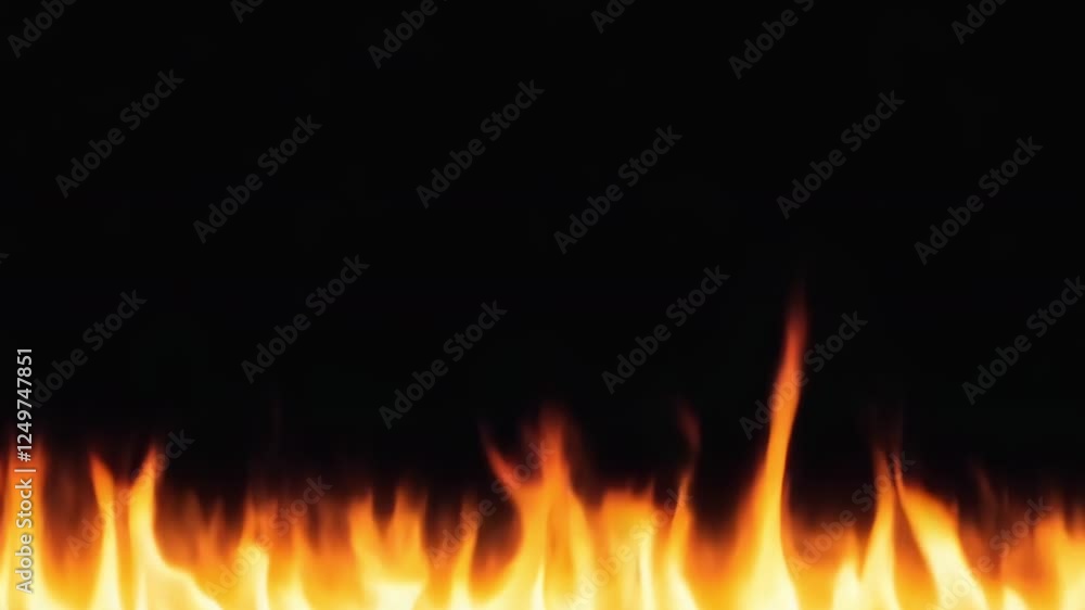 Fire on a Black Background Loop with Space for Copy Fire on a Black Background Loop with Space for Copy