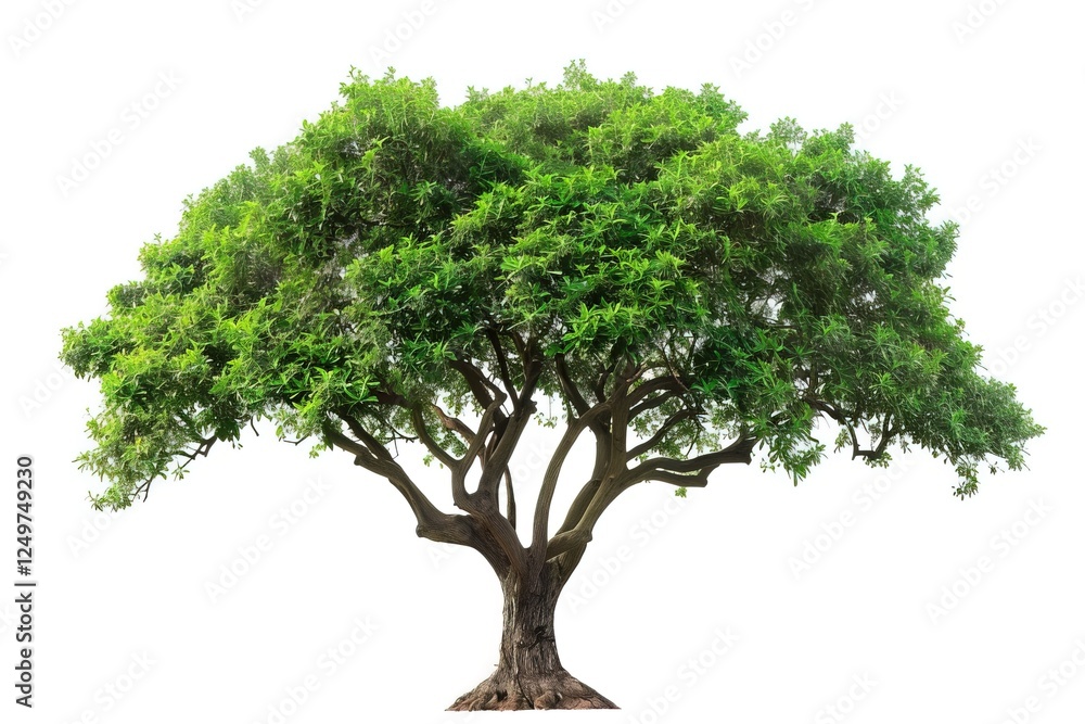 Obraz premium Green Easter Tree with Solid Background