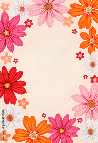 Vibrant abstract flower patterns for Women's Day celebration card