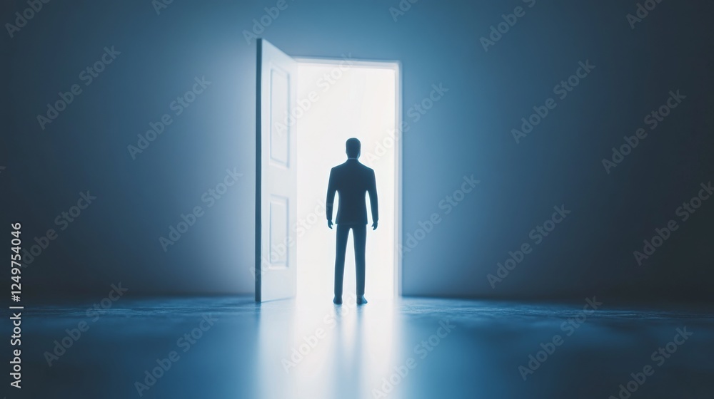 Businessman Facing a New Opportunity: A Path to Success Businessman Facing a New Opportunity: A Path to Success