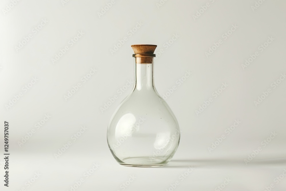 Clear Glass Flask for Chemicals with Solid Background Clear Glass Flask for Chemicals with Solid Background