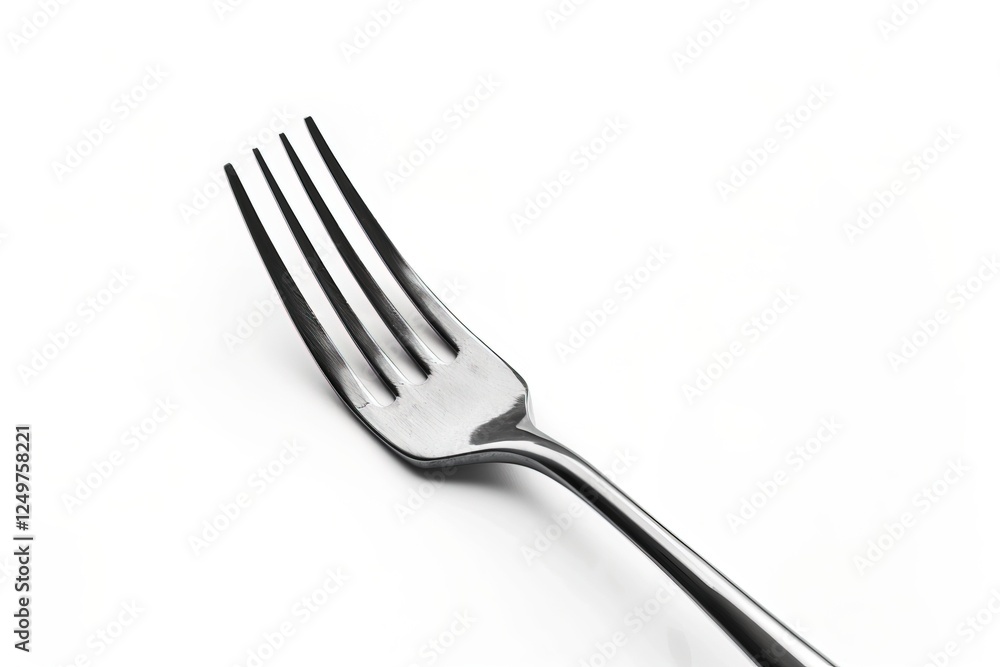 Modern Stainless Steel Fork Design with Solid Background Modern Stainless Steel Fork Design with Solid Background