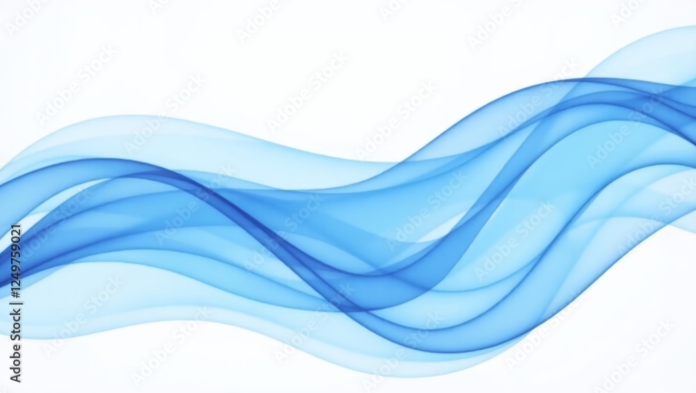 Flowing blue curves on white background Flowing blue curves on white background