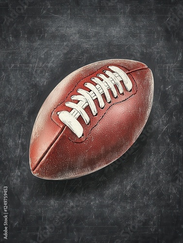 American football on a blackboard texture background, classic sportâs essence in a unique and textured setting, Generative Ai illustration photo