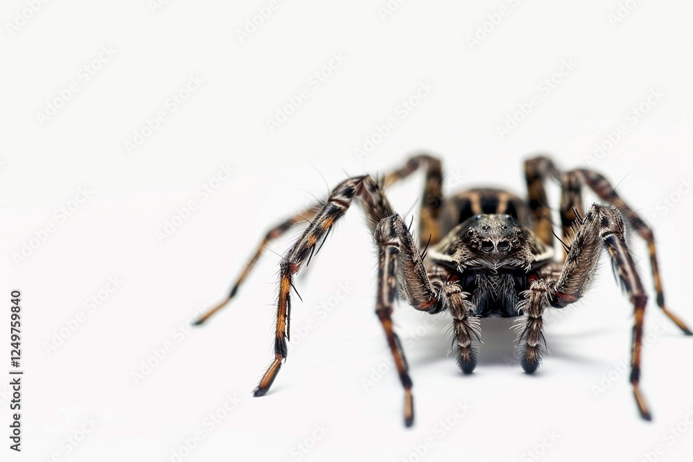 Close-Up of Web Spider with Solid Background Close-Up of Web Spider with Solid Background