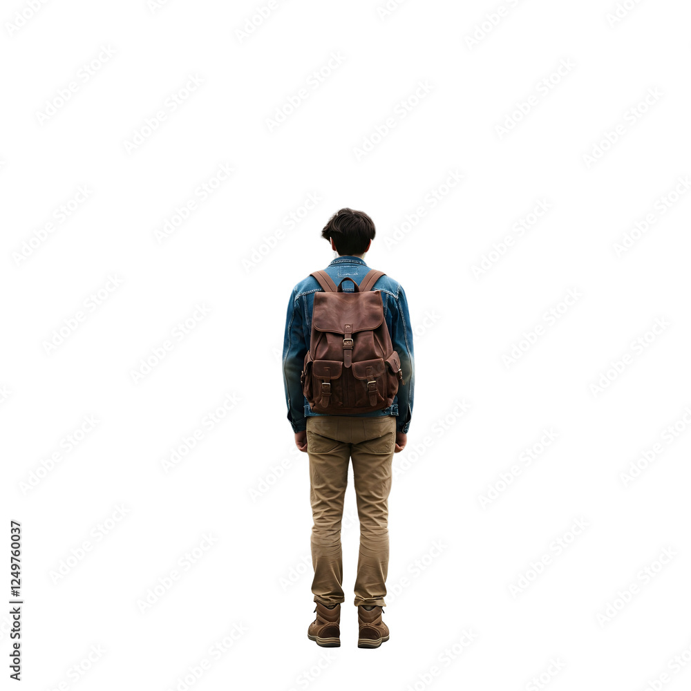 guy with backpack on transparent background guy with backpack on transparent background