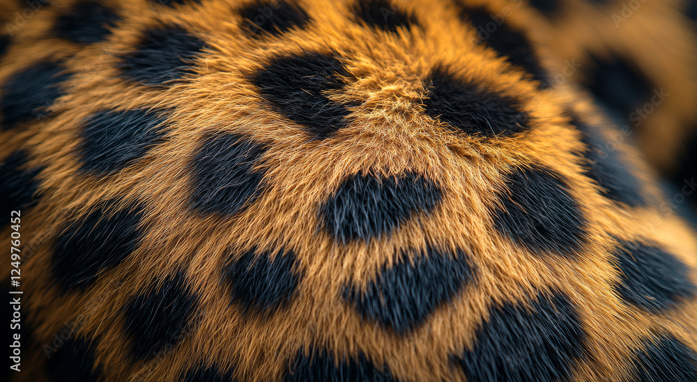 A close up of a spotted animal's fur. The fur is brown and black with a lot of spots A close up of a spotted animal's fur. The fur is brown and black with a lot of spots