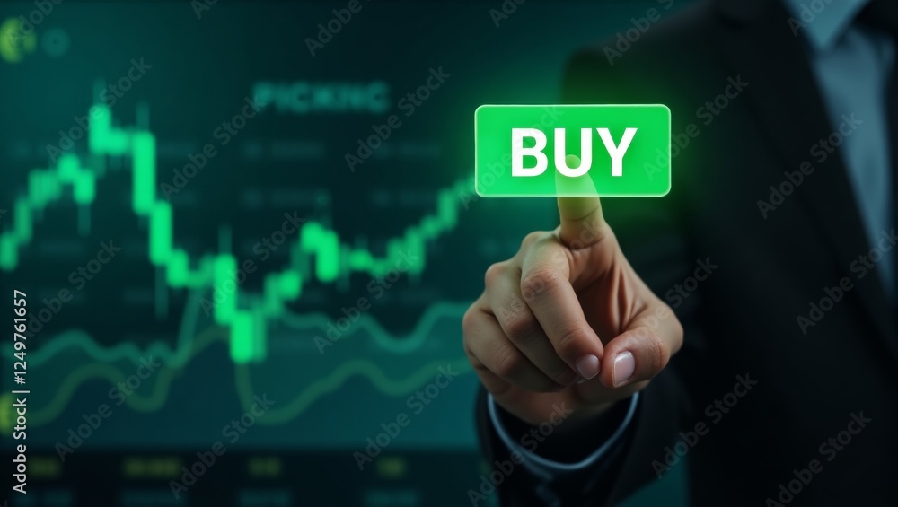 Confident trader executing buy order