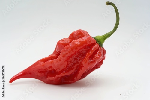Spicy Ghost Pepper Close-Up with Solid Background