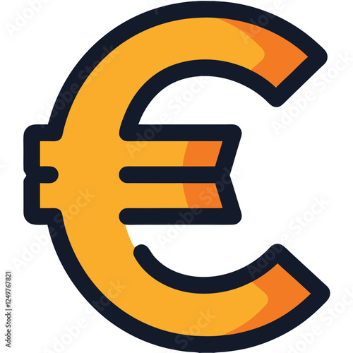 3d euro symbol vector icon
