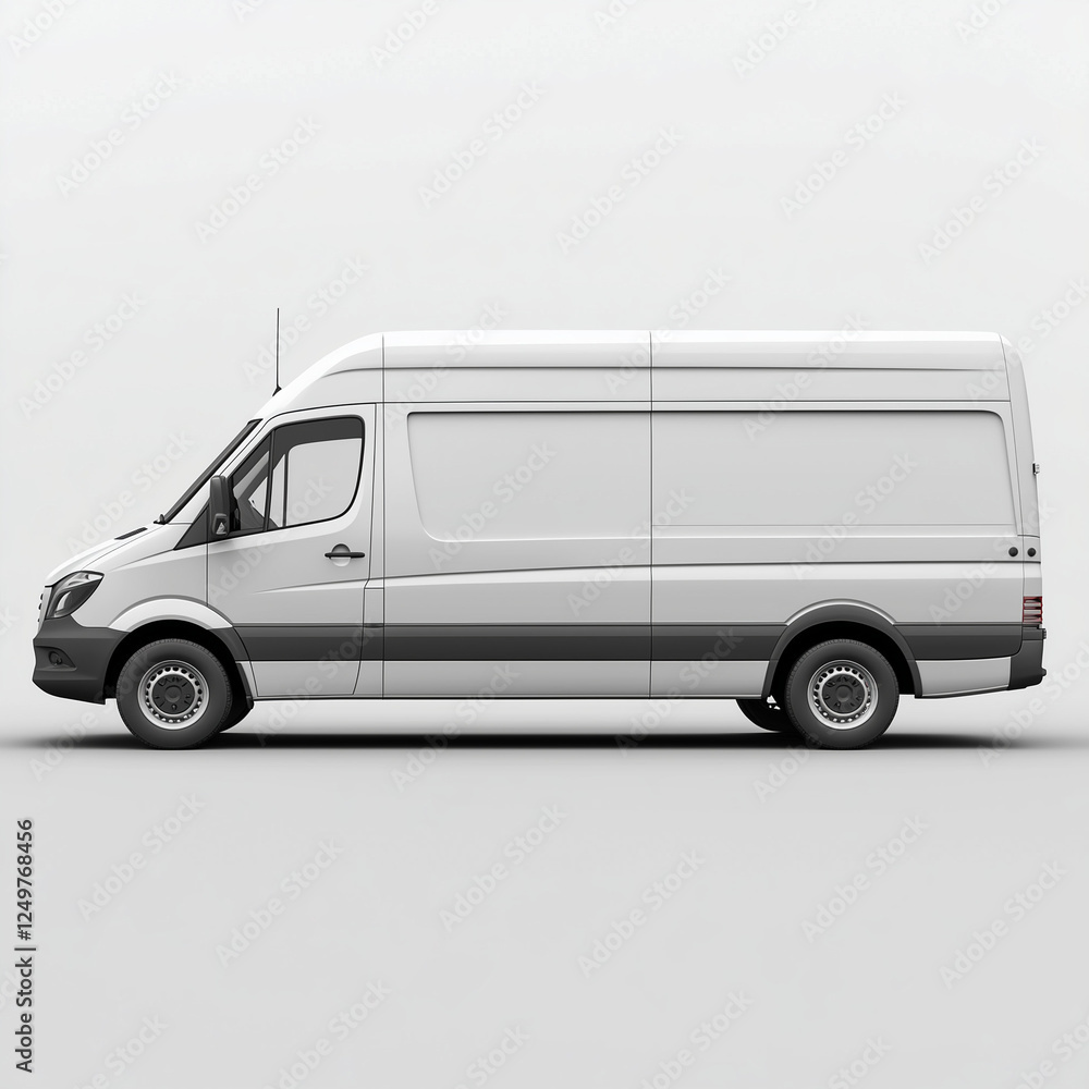 blank white sprinter van isolated on white for design mock up blank white sprinter van isolated on white for design mock up