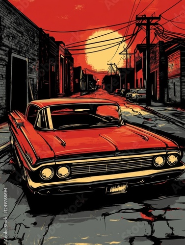 Lowrider on the Street illustration photo