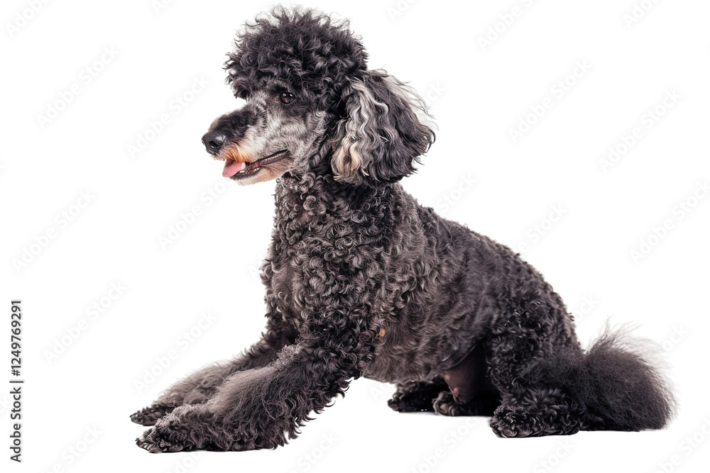 Charming Poodle Displayed on a Bright White Background for Clear Focus Charming Poodle Displayed on a Bright White Background for Clear Focus