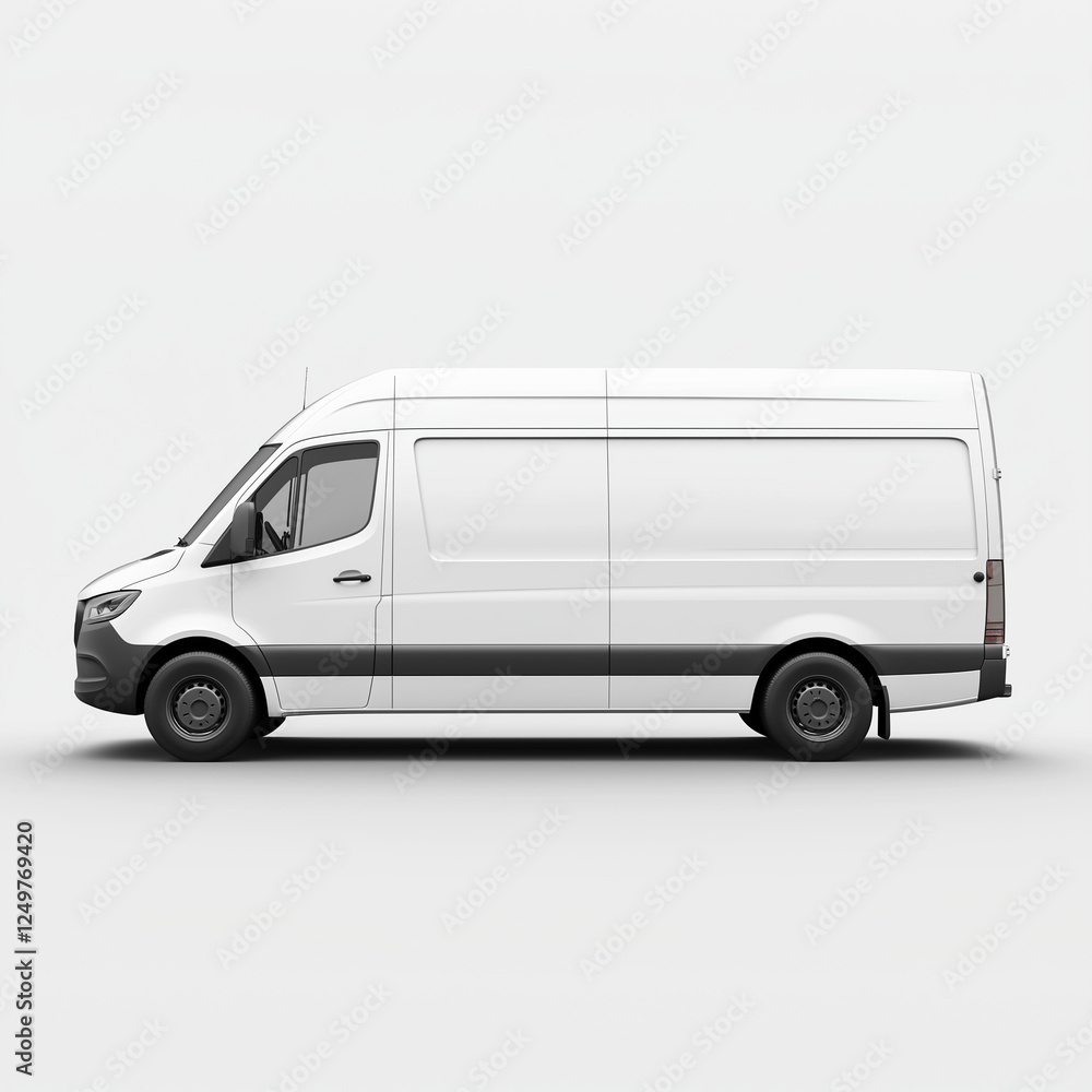 blank white sprinter van isolated on white for design mock up blank white sprinter van isolated on white for design mock up