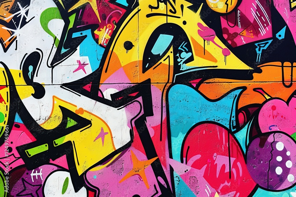 Naklejka premium Colorful Pop Art Street Art