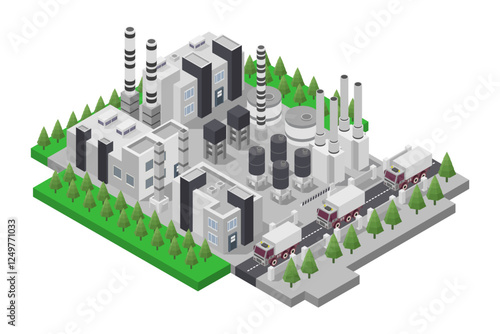 Combined cycle power plant isometric