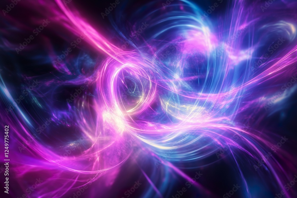 Colorful abstract swirls of light in dark background Colorful abstract swirls of light in dark background