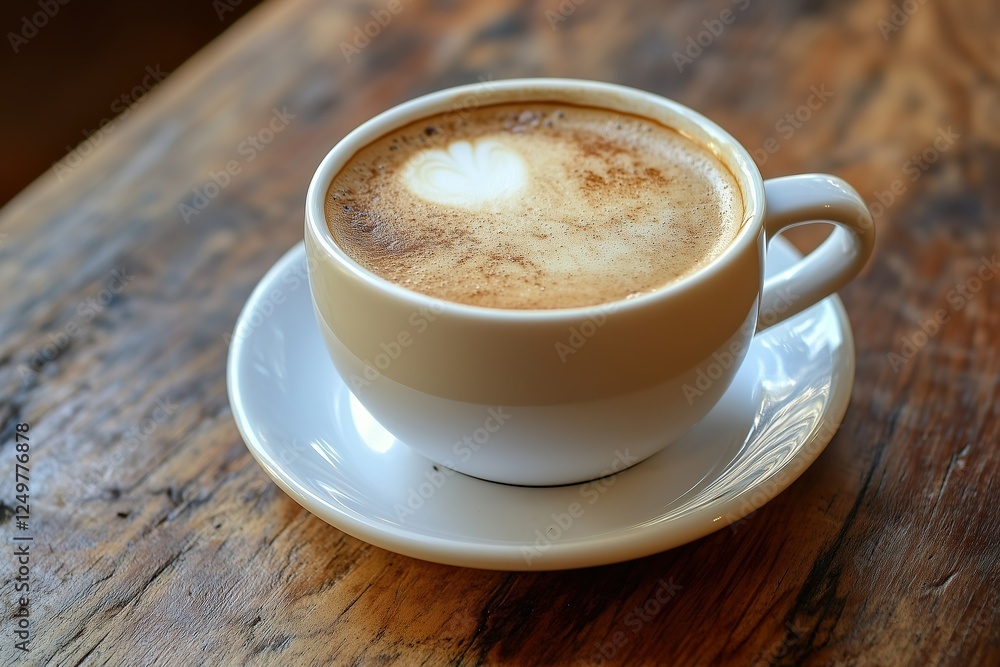 Perfectly brewed coffee in a cozy cafe setting Perfectly brewed coffee in a cozy cafe setting