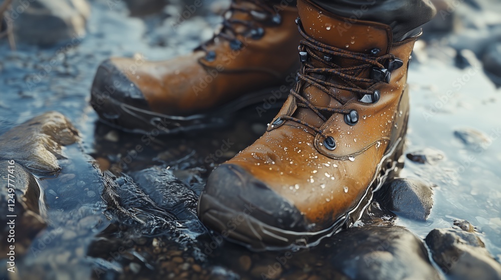Climbing boots for wading through water Climbing boots for wading through water