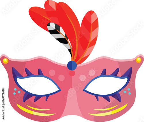 Elegant Red and Blue Masquerade Mask