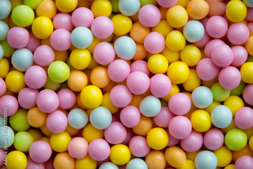 Colorful candy balls spread across a surface Colorful candy balls spread across a surface