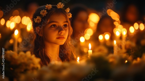 Illuminate darkness symbolic photo project featuring candlelit processions solemn vigils solemn moments of reflection honoring memory of loved ones embracing the interconnectedness of life and death photo