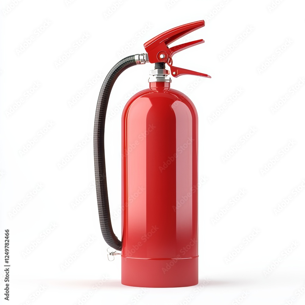 3D fire extinguisher icon with a modern design, isolated on a white background, symbolizing safety 3D fire extinguisher icon with a modern design, isolated on a white background, symbolizing safety