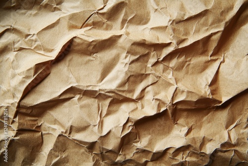 Wallpaper Mural Close up of a crumpled brown paper surface, showcasing intricate textures and folds, ideal for design backgrounds and abstract concepts Torontodigital.ca
