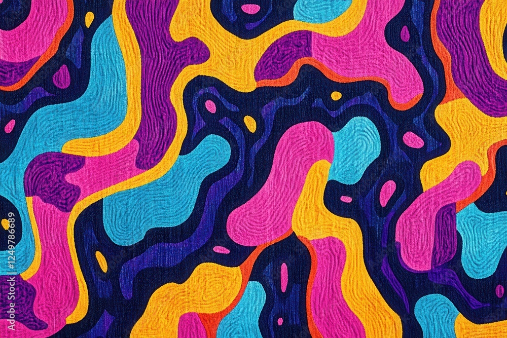 Fototapeta premium Dynamic abstract design featuring vivid colors and organic shapes, creating a lively and energetic visual experience with a modern touch