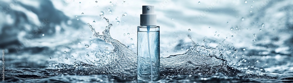 Refreshing water spray action ocean setting product photography aquatic environment close-up view hydration concept Refreshing water spray action ocean setting product photography aquatic environment close-up view hydration concept