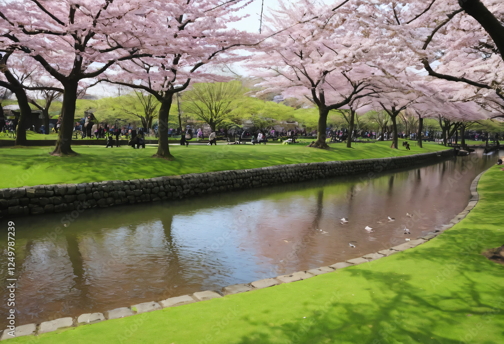Cherry blossom tree in japan garden pink Cherry blossom tree in japan garden pink