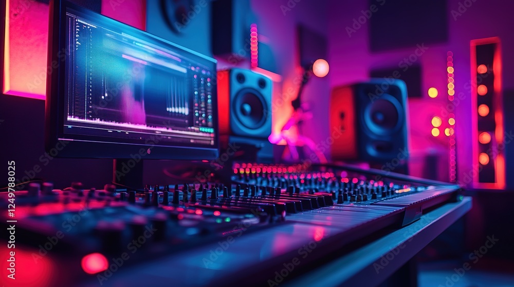 Dynamic music production session modern studio photography creative workspace close-up sound engineering techniques Dynamic music production session modern studio photography creative workspace close-up sound engineering techniques